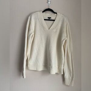 Talbots women’s V-neck sweater cotton wool blend XL